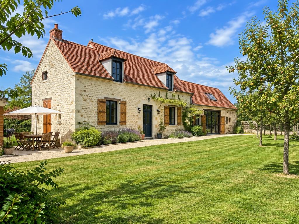 Fermette en pierre rénovée avec grand jardin à Chécy