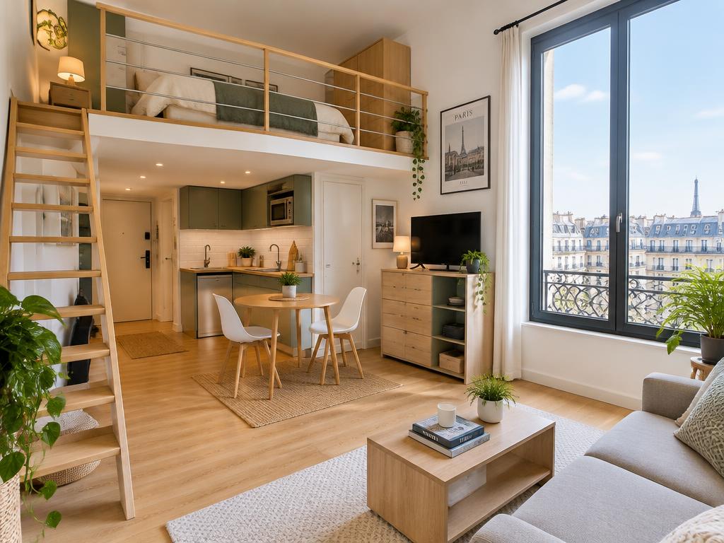Studio moderne avec mezzanine près de la gare d'Orléans