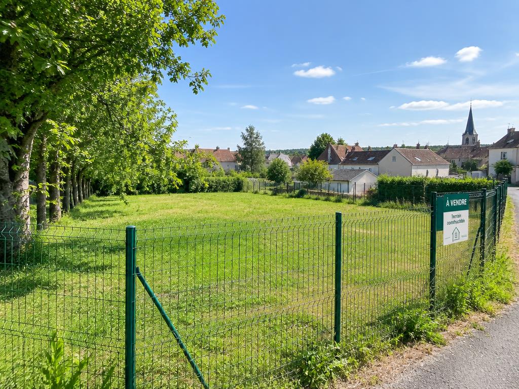 Terrain constructible plat et clôturé à Fleury-les-Aubrais