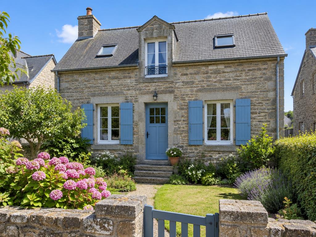 Maison en pierre aux volets bleus vendue à Olivet